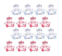 KONTONTY 48pcs Acrylic Bear Charms DIY Embellishment Adorable Mini Creative Game Props Pink Blue for Baby Shower Decoration