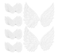 KONTONTY 48Pcs Angel Wing Embroidered Patches White Sew Appliques for Clothing Jeans Backpacks DIY Craft Projects with Intricate Design and Fine Craftsmanship for Party and Holiday