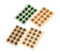 KONTONTY 4PCS Artificial Grass Tufts Model Kit Miniature Scenery Terrain for Train Landscape Realistic Railway Grass Clusters for DIY Diorama and Sand Layout