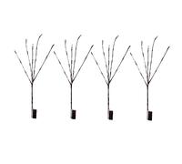 KONTONTY 4pcs Battery Operated Willow Twig Branch Lights Warm White LEDs Bendable Decorative Tree Lights for Home Christmas Party Indoor Outdoor Decor