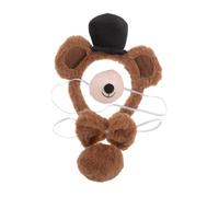 KONTONTY 4pcs Bear Costume Set Cute Animal Ear Hairband Bowtie Nose Tail Accessories for Halloween Carnival Cosplay Parties Fun Bear Ears Design for Engaging Roleplay