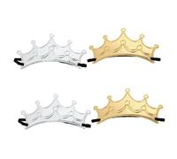 KONTONTY 4pcs Birthday Crown Headwear Props for Adults Comfortable Lightweight Party Headdress with Gold and Silver Colors Hair Accessory for Birthday Shower Holiday Celebrations