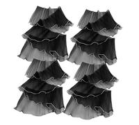KONTONTY 4pcs Black Bouquet Wrap Faux Pearl Edge Floral Wrapping Paper Mesh with Textured Wave Pattern for Valentines Wedding DIY Decorations