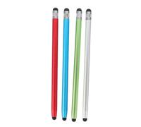 KONTONTY 4pcs Capacitive Stylus Screen Pen Set for Phone and Tablet, Versatile Dual-head Silicone Touchscreen Stylus Pens in Silver, Blue, Red, and Green for Digital Drawing and Writing