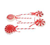 KONTONTY 4pcs Christmas Tree Picks Giant Swirl Lollipop Decorations with Bow Vibrant Candy Ornaments for Craft Holiday Parties Tree Topper and Hanging Xmas Decor Festive