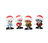 KONTONTY 4PCS Christmas Wind Up for Fun Clockwork Playthings Lightweight Design for Holiday Parties and Stocking Stuffers Engaging Xmas Themed