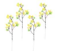 KONTONTY 4pcs Easter Egg Branches Artificial Egg Branches Yellow Plastic Foam Bird Photo Prop DIY Handmade Design Unique Appearance Easter Party Home Decor Supplies
