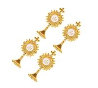 KONTONTY 4pcs First Communion Lapel Pins Zinc Alloy Religious Brooches for Boys Baptism Party Dress Accessory Versatile Button Pins for Daily Wear Celebrations