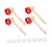 KONTONTY 4pcs Floating Blow Pipe Ball Game for Breath Control Exercise with Construction Enhances Motor Skills and Hand-eye Coordination Interactive Educational for Group Play and Parties
