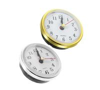 KONTONTY 4pcs Inlaid Clock Head Insert Round Quartz Movement with Arabic Numerals Silent High Precision Mechanism for DIY Home Decor and Craft Projects