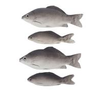 KONTONTY 4pcs Lifelike Artificial Fish Props PU Material Realistic Sea Fish Models for Photography Kitchen Decor Display Fake Seafood Ornaments Easy Handling