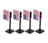 KONTONTY 4pcs Mini American Flags Set with Soldier Models Independence Day Themed Building Blocks for Creative Play and Scene Building Activities