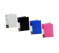 KONTONTY 4pcs Miniature Dollhouse File Folder Realistic Micro Landscape Decor for Tiny Office Cute Dollhouse Furniture Accessories Pink White Black Blue for Pretend Play and Study Area