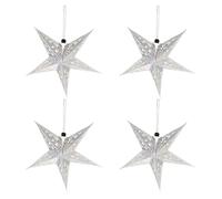 KONTONTY 4pcs Paper Five Pointed Star Ceiling Lampshades Christmas Decoration for Festive Gatherings Silver Hanging Garland for DIY Christmas Scenes for Holiday Atmosphere