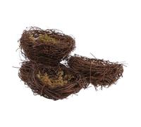 KONTONTY 4pcs Rattan Bird Nest Decorative Craft Large Artificial Bird Nest Birds Nest Accessory