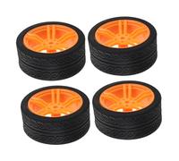 KONTONTY 4PCS Rubber Car Wheels with Precision Hubs Easy Installation DIY Replacement Tires for Science Project Models Enhanced Grip and Stability for Rc and Craft Cars