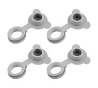 KONTONTY 4pcs Silicone Bath Tub Stopper Set, Leak-proof Bathroom Drain Plug for Bathtubs, Self-sealing Tub Drain Stopper in Smoke Gray for Bath Accessories