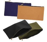 KONTONTY 4pcs Tool Bag Kit Canvas Tool Pouches Zipper Storage Organizer for Wrenches Sockets Art Supplies