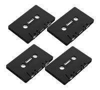 KONTONTY 4pcs Vintage Blank Audio Cassette Tapes for Diy Decoration, Empty Handcraft Cassette Tape Set, Black Retro Wall Decor Suitable for Bar and Home Display