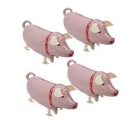 KONTONTY 4pcs Walking Pig Balloons Reusable Foil Farm Animal Balloons for Party Decorations Lightweight and Fun for Birthday Celebrations