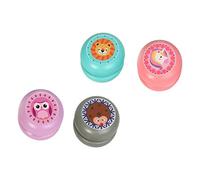 KONTONTY 4PCS Wooden Yo Yo for Cartoon Animal Patterns Owl Lion Hedgehog Unicorn Portable Plaything for Boys and Fun Learning Entertainment