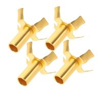 KONTONTY 4pcs Zinc Alloy Butter Lamp Wick Stands Classical Wick Holders for Buddhist Oil Lamps Temple and Home Use Polished Supporting Brackets with Harmonious Design