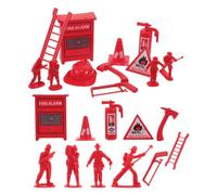 KONTONTY 5 Sets Mini Fire Extinguisher Playset for Dollhouses Realistic Firefighter Accessories for Role Playing Plastic Props for Pretend Play and Photography