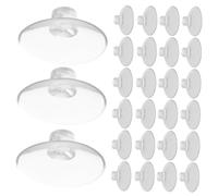 KONTONTY 50pcs Clear Plastic Suction Cup Hooks with Open Design Heavy Duty No Drill Wall Mount for Bathroom Kitchen Cable Management and Space Saving Organization