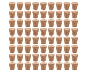 KONTONTY 50pcs Cork Lid Tapered Wooden Stoppers for Essential Oils Bottles and Liquor Bottles Small Cork Plugs Compatible with Most Wine Elegant Home Décor Projects and DIY Crafts