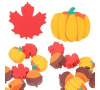 KONTONTY 50pcs Fall Erasers Mini Maple Leaf Pumpkin Acorn Pencil Erasers with Hole for School Classroom Rewards Homework Prizes Autumn Party Favors Seasonal Desk Decor