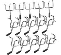 KONTONTY 50pcs Heavy Duty Pegboard Hooks for Garage and Shop Iron Hangers for Organizing Tools Craft Supplies and Display Items Easy to Install Fits Standard Pegboards