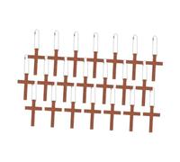 KONTONTY 50pcs Mini Wooden Cross Charms for DIY Jewelry Crafting Lightweight Natural Pendants for Necklace Bracelet Earring Making Faith Symbol Hanging Ornaments for Women
