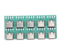 KONTONTY 50pcs USB C Connector Board Type C Female Pcb Converter for DIY Cable Wire Kvm Setup