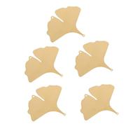 KONTONTY 5pcs Copper Ginkgo Leaf Charms for DIY Wind Chimes Versatile Replacement Pendants Kit with Pre Drilled for Hanging Crafts Garden Decor and Home Projects