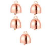 KONTONTY 5pcs Cow Bells Retro Rose Gold Design Loud Lost Pet Bell for Dogs Cats Elegant Hanging Decoration for Farms and Home for Training Safety