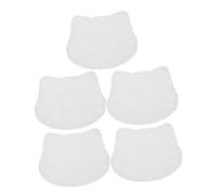 KONTONTY 5PCS Miniature Dollhouse Carpets White Plush Cat-shaped Rugs Soft Fuzzy Floor Mats Mini Accessories for Doll Kawaii Kitten Blankets