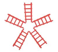 KONTONTY 5pcs Miniature Wooden Ladders for Dollhouse Decor Red Simulation Micro Landscape Stairs Educational for Enhance Cognitive and Motor Skills