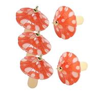 KONTONTY 5pcs Resin Mushroom Pendant Charms for Jewelry Making DIY Accessories for Earrings Bracelets Keychains Lightweight and Compact Red Medium
