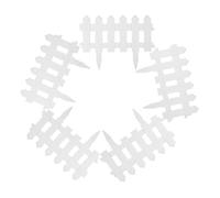 KONTONTY 5pcs White Plastic Garden Fence Set, Insert Ground Decorative Yard Border for Small Gardens and Pets, Temporary Dog and Rabbit Fencing, Green Pastoral Style