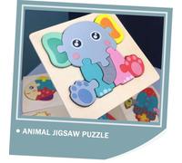 KONTONTY 5pcs Wooden Animal Jigsaw Puzzle Educational for Early Learning Cognitive Development Plaything with Bright Colors Safe Materials for Parent Interaction