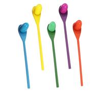 KONTONTY 5Sets Wooden Balancing Training Egg Spoon Race Game for Sensory Fun Activity for Family Picnics Birthday Parties Random Colors
