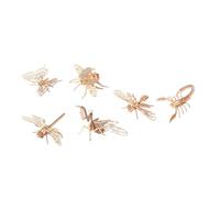 KONTONTY 6 Pcs Wooden Animal Puzzle DIY Assembly Craft for Engaging Educational Puzzle for Intelligence Development Safe Corners Fun Exploring Activity