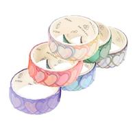 KONTONTY 6 Rolls Heart Washi Stickers Decorative Scrapbooking Tapes Mixed Colors for DIY Crafts Easy to Use Heart Decals for Journaling Birthday and Holiday Projects