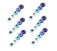 KONTONTY 60pcs Handmade Flat Round Evil Eye Glass Beads DIY Jewelry Making Blue Enamel Charms for Bracelets Necklaces Crafting Supplies for Jewelry Designers