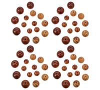 KONTONTY 60pcs Natural Wood Beads for Crafts Large Hole Round Wooden Beads 20mm 25mm 30mm DIY Jewelry Making Supplies for Necklaces Bracelets Macrame Crafting