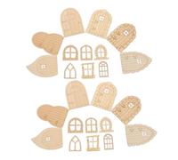 KONTONTY 60pcs Wooden Fairy Garden Doors Miniature DIY Craft Paintable Ornaments for Outdoor Wall Tree Decorations Space-Saving Enchanting Design with Multiple Styles for Party and Home