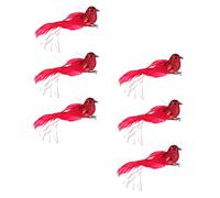 KONTONTY 6pcs Artificial Simulation Froth Birds Clip Christmas Tree Ornaments Realistic DIY Craft Decorations for Holiday Educational Bird for Home Decor