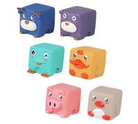 KONTONTY 6pcs Bath Water Silicone Animal Squeeze with Sound Floating Pool and Bathtub Playthings for Safe Soft Educational Bathing Fun