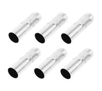 KONTONTY 6pcs E14 Chandelier Lamp Holder Sleeves 25x80mm Chrome Finish Candle Light Replacement Parts for Vintage Crystal Lighting Fixtures DIY Home Decor Accessories