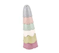 KONTONTY 6Pcs Egg Shaped Stacking Cup for Educational Bath Water Play for Develops Hand Eye Coordination Cognitive Skills Random Color